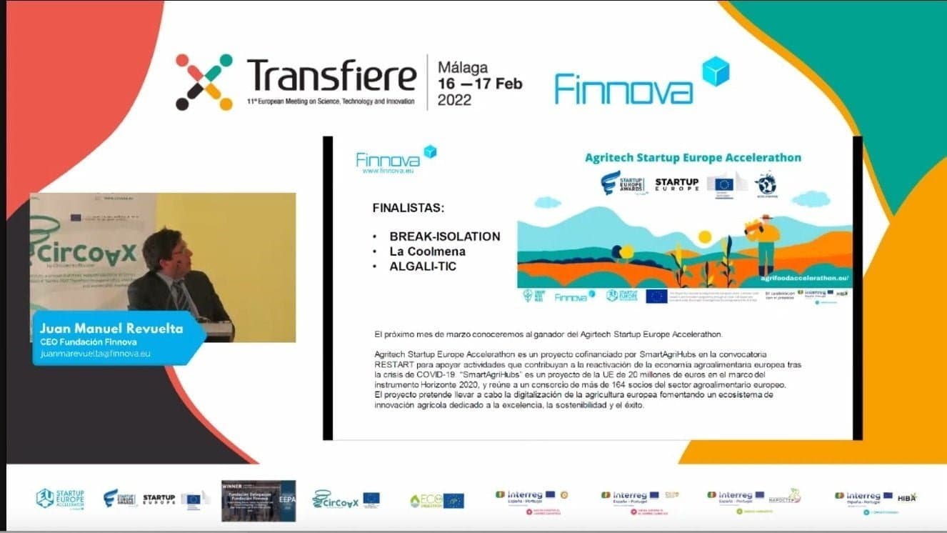 The Transfiere forum becomes the perfect setting for the presentation of the final of the Agritech Startup Europe Accelerathon