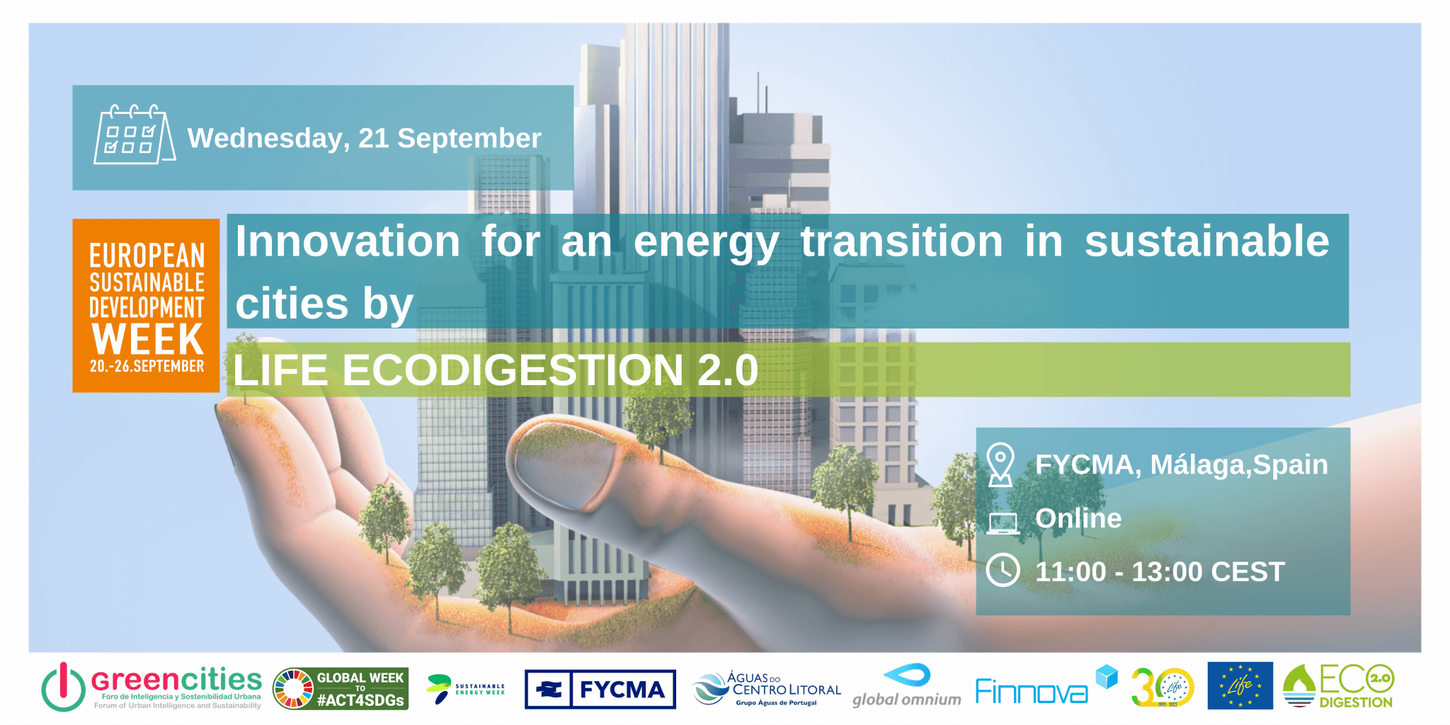 LIFE ECODIGESTION 2.0 will be presented at the FYCMA Greencities and S-Moving forum in Málaga