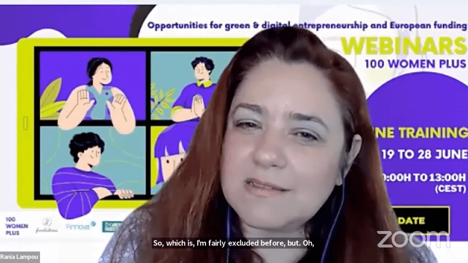 Closing of the webinar series "Opportunities for green and digital entrepreneurship and European funding" of the 100 Women Plus project