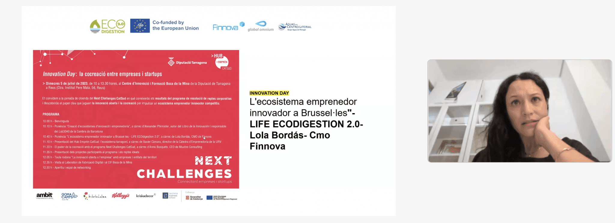 Finnova participa en la Jornada de cierre “Innovation Day: la cocreación entre empresas y startups” del Next Challenges CatSud