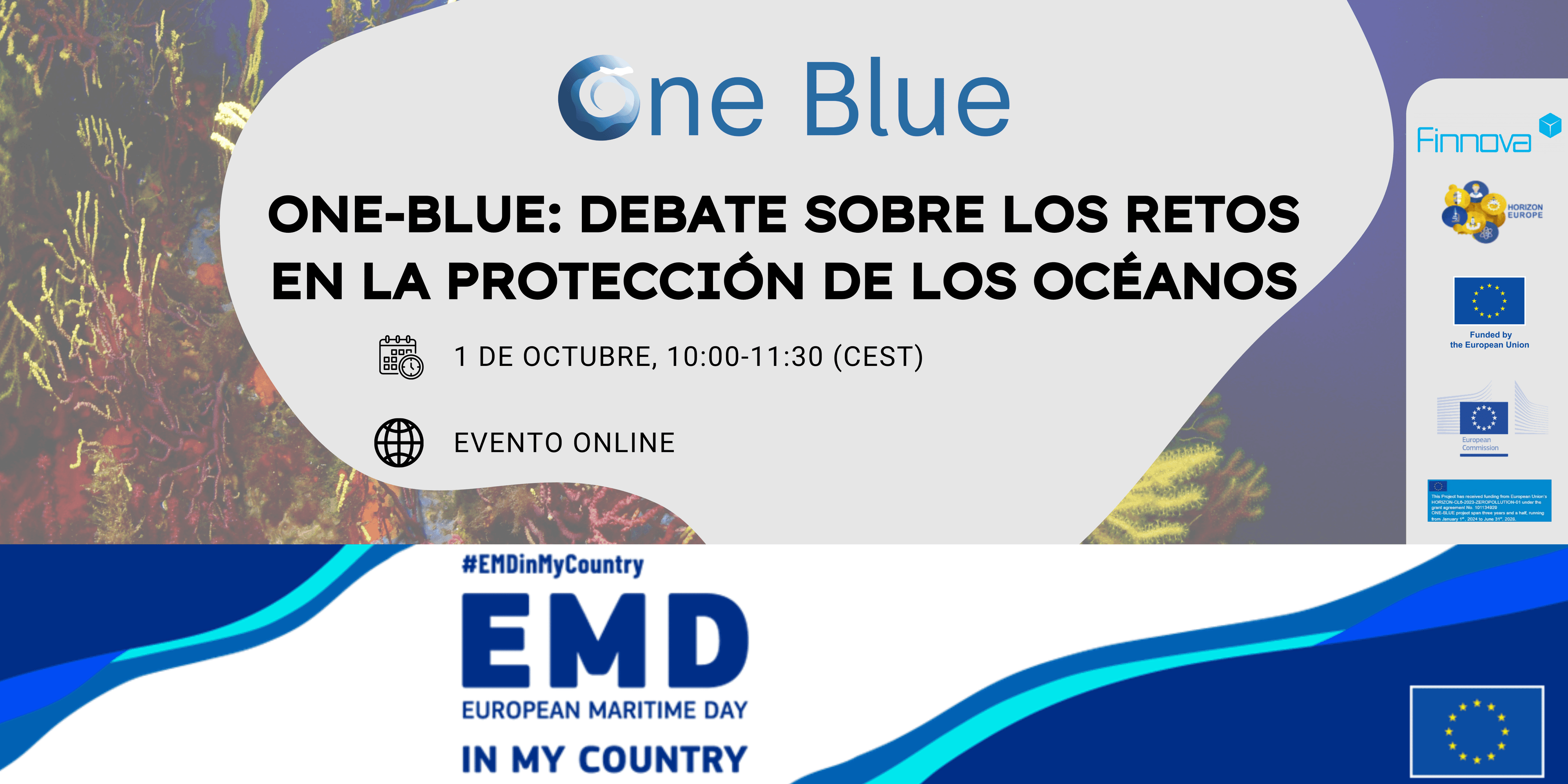 La Fundación Finnova organiza un webinar como socia del proyecto ONE-BLUE en el marco del Día Marítimo Europeo
