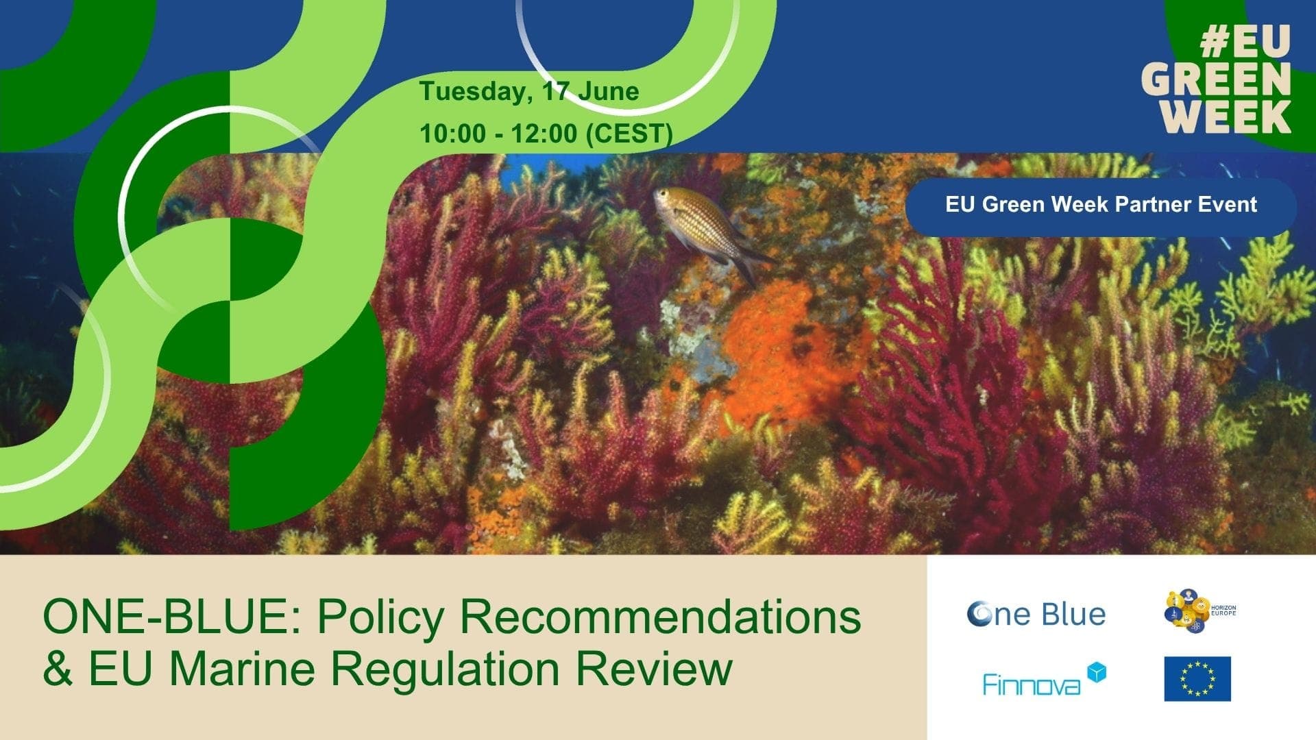 Finnova organizará el webinar “ONE-BLUE: Policy Recommendations &amp; EU Marine Regulation Review” en el marco de la Semana Verde Europea 2025