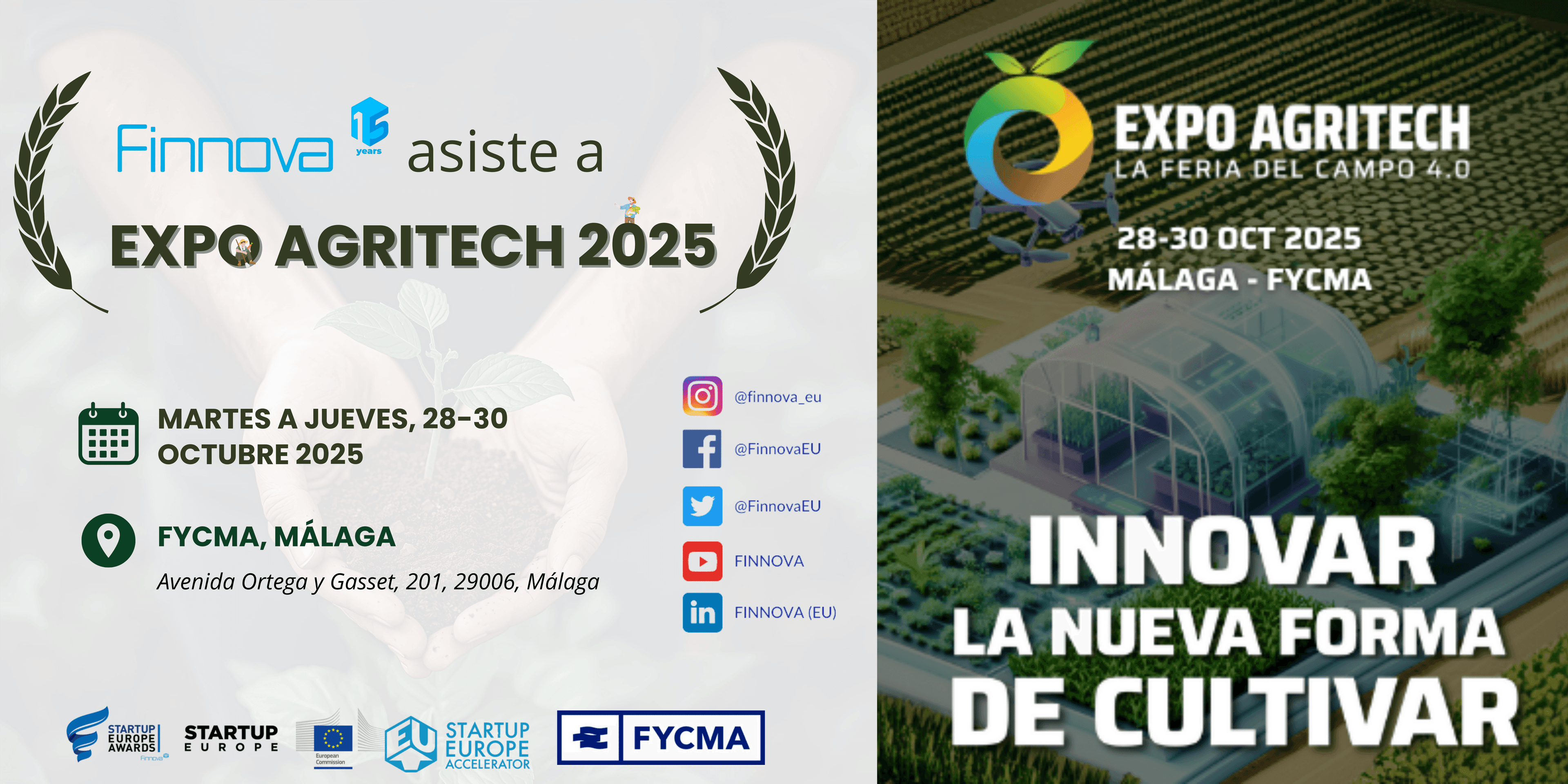 La Fundación Finnova lidera la agenda de financiación europea en Expo Agritech 2025 con el CEO Juanma Revuelta como ponente principal