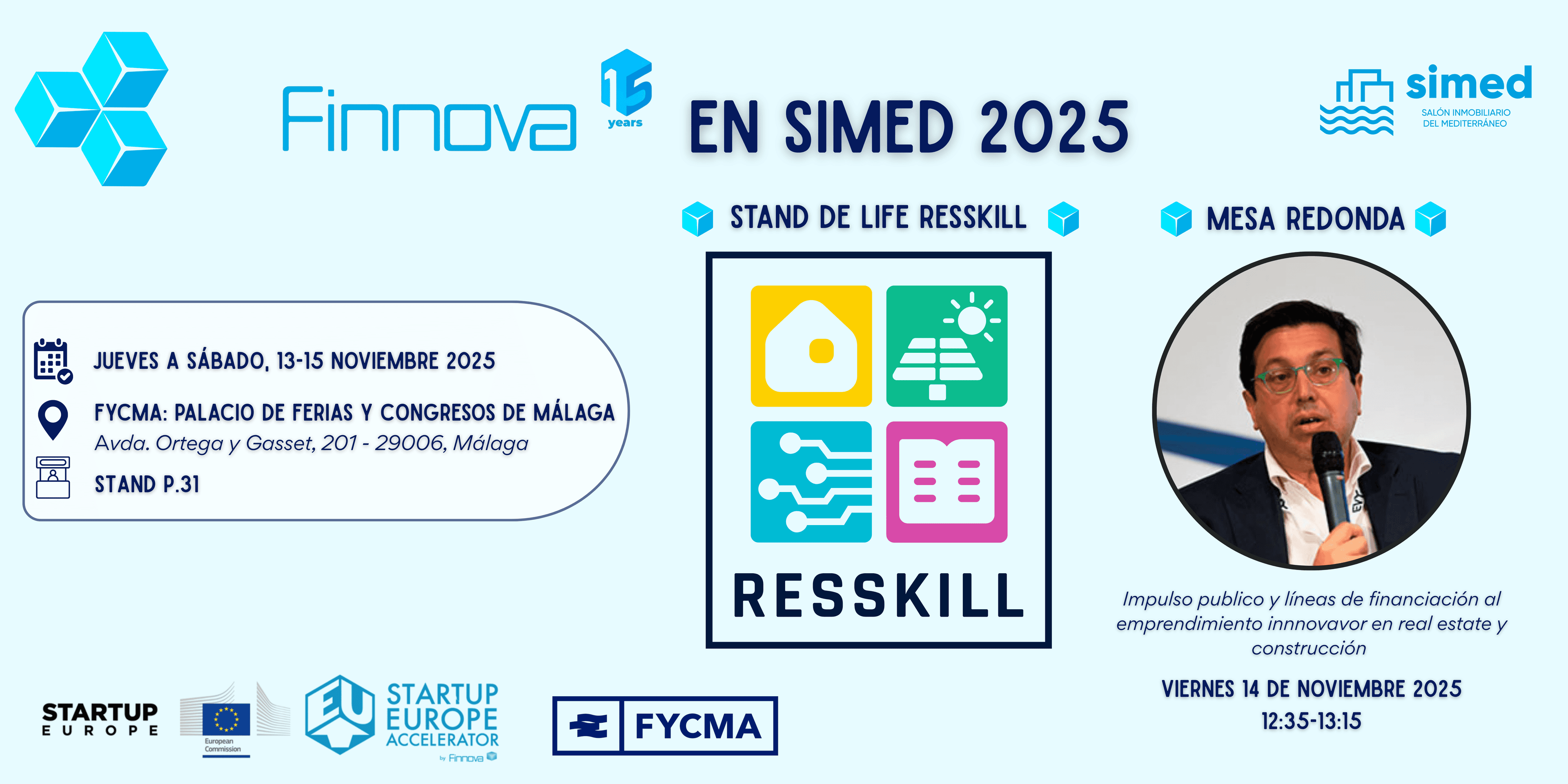 FINNOVA asiste a SIMED 2025, el encuentro internacional del sector inmobiliario y residencial, con el proyecto LIFE RESSKILL