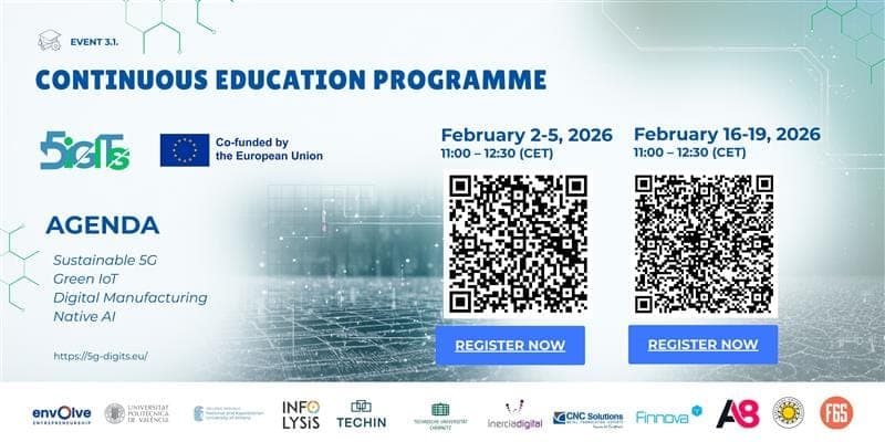 5G-DiGITs opens its continuous education courses to validation by industry professionals