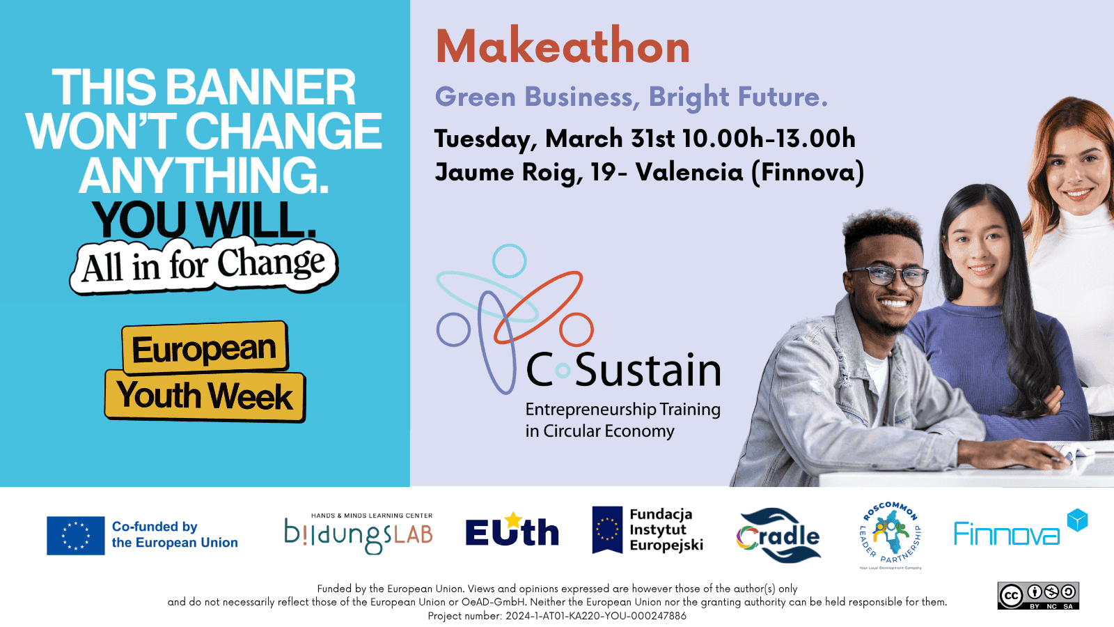 C‑SUSTAIN se suma a la European Youth Week 2026 con su Makeathon en Valencia