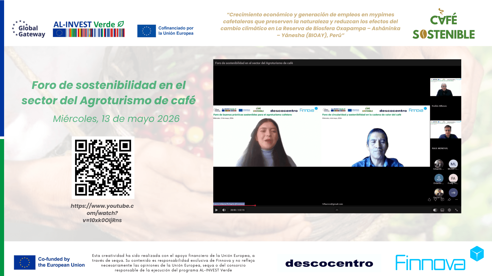 Expertos de Europa y América Latina trazan la hoja de ruta para la rentabilidad del sector cafetero a través del agroturismo, la circularidad y los Fondos Europeos