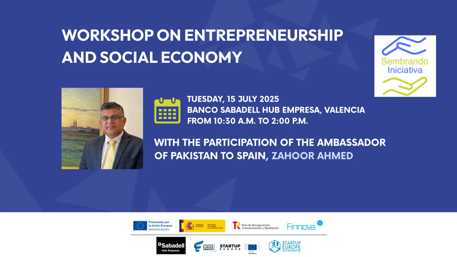 The Finnova Foundation publishes the final agenda of the “Sembrando Iniciativa” workshop, promoting social entrepreneurship in Valencia.