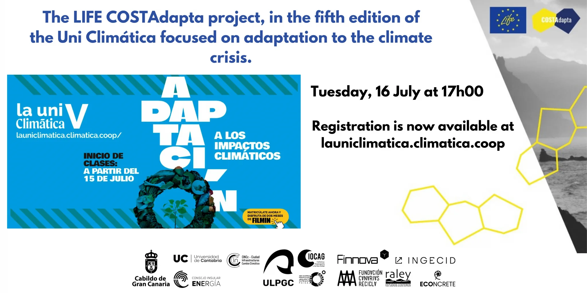 The LIFE COSTAdapta project, in the fifth edition of the Uni Climática focused on adaptation to the climate crisis.
