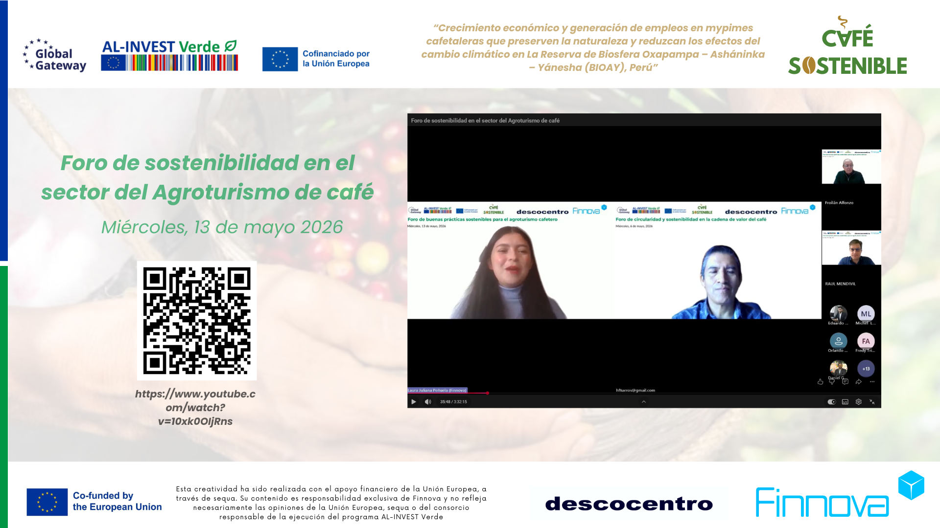 Expertos de Europa y América Latina trazan la hoja de ruta para la rentabilidad del sector cafetero a través del agroturismo, la circularidad y los Fondos Europeos