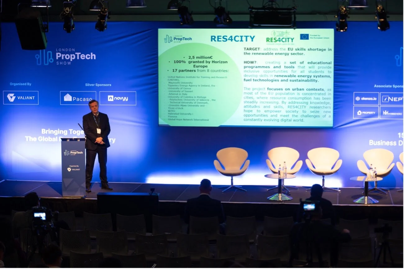 Massimiliano Dragoni talks about European funds and the Res4City project at the London Proptech Show.