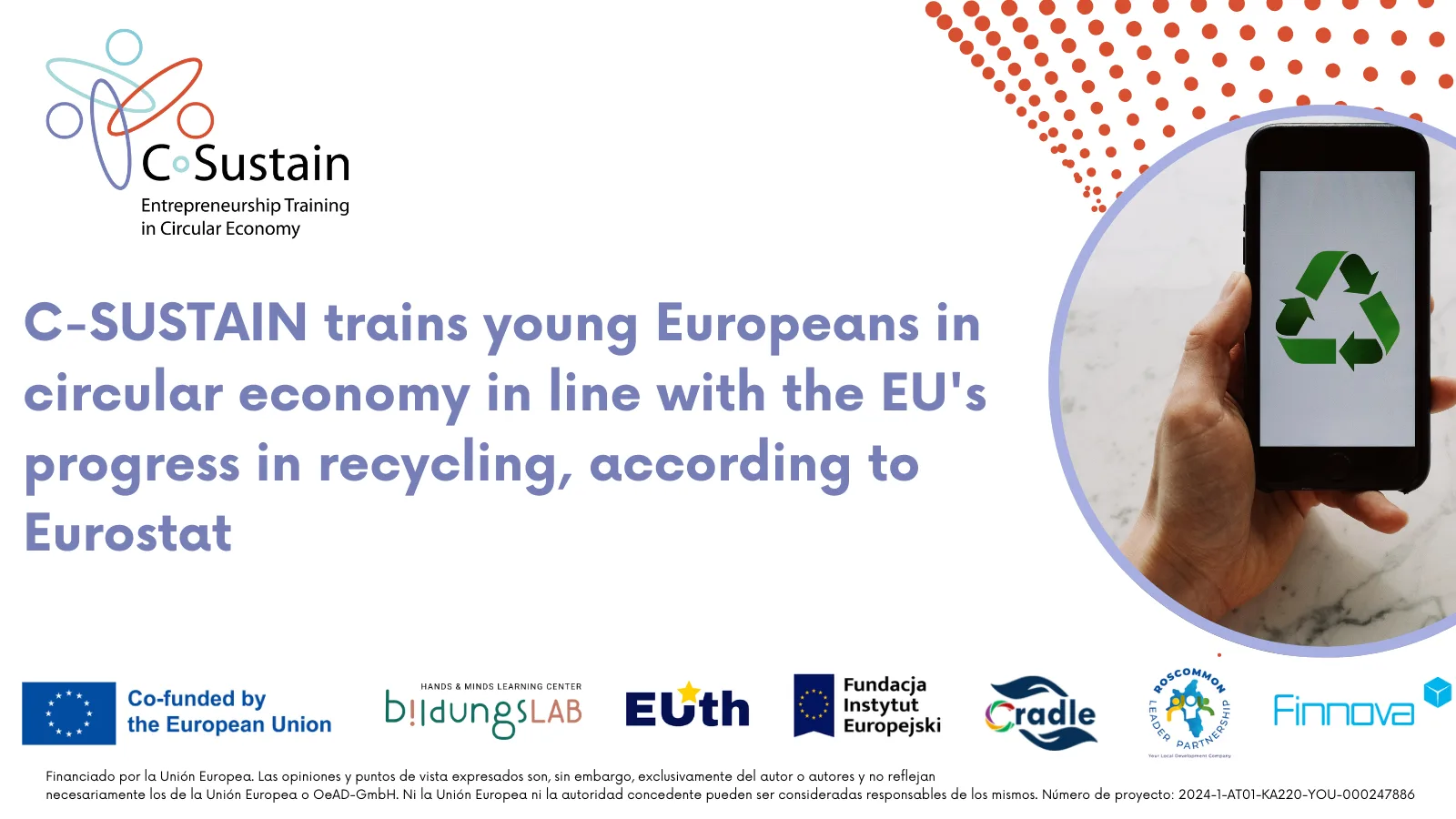 C-SUSTAIN forma a jóvenes europeos en economía circular en línea con el progreso de la UE en reciclaje, según Eurostat
