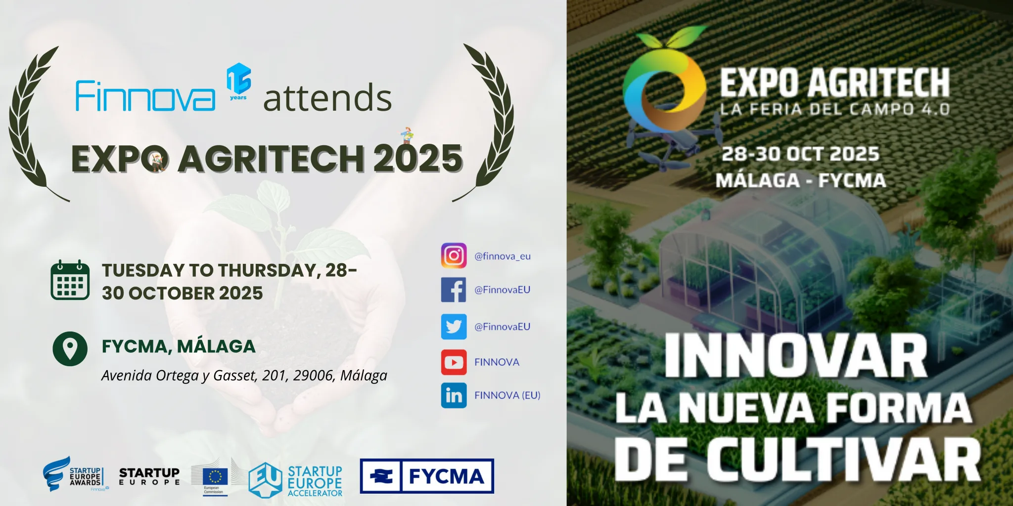 The Finnova Foundation leads the European funding agenda at Expo Agritech 2025 with CEO Juanma Revuelta as keynote speaker