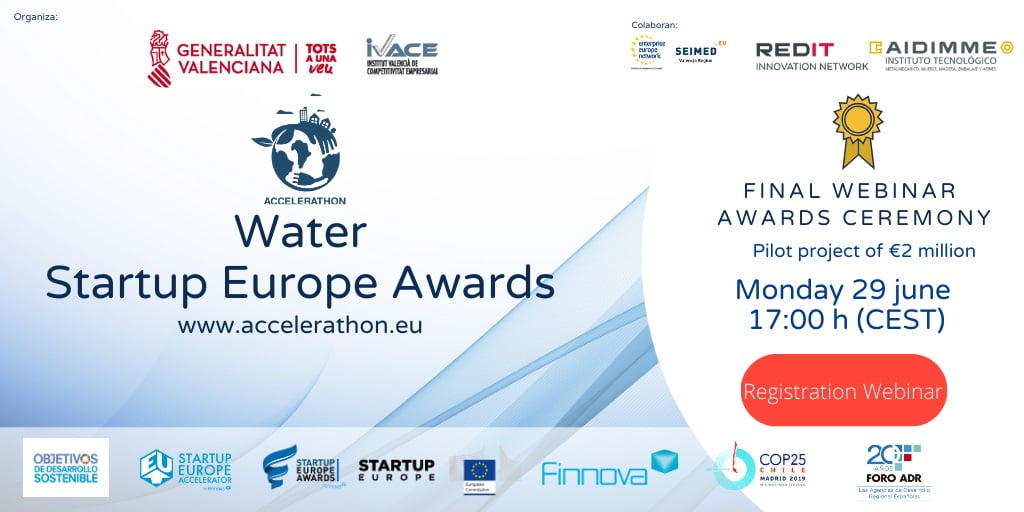 Los participantes del Accelerathon IVACE Water Startup Europe Awards se preparan para la final