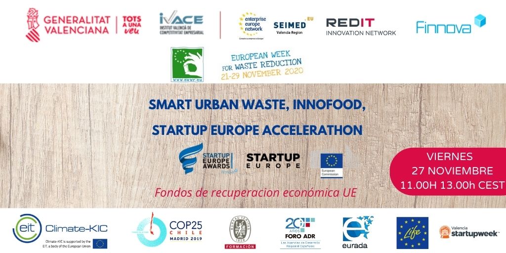 El evento Smart Waste Startup Europe Accelerathon (Urban Waste & Innofood) promete abarcar la temática de residuos urbanos e innofood durante la #EWWR
