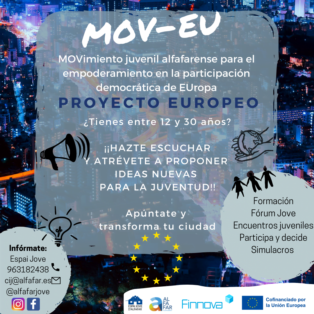 ARRANCA EL PROYECTO MOV-EU MOVIMIENTO JUVENIL ALFAFARENSE PARA EL EMPODERAMIENTO EN LA PARTICIPACIÓN DEMOCRÁTICA DE EUROPA