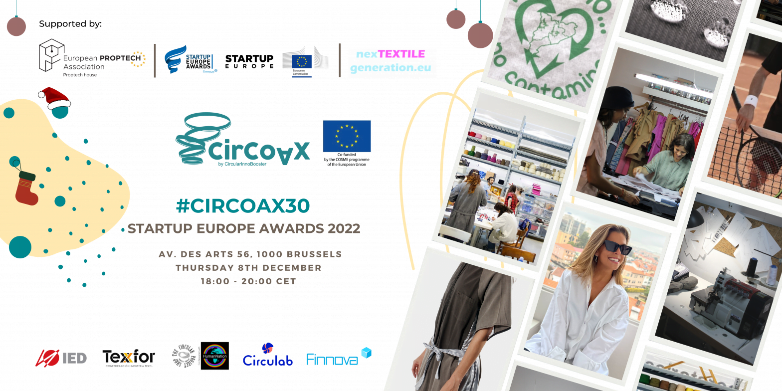 Finnova entrega los premios textiles #CirCoAX30 Startup Europe Awards 2022