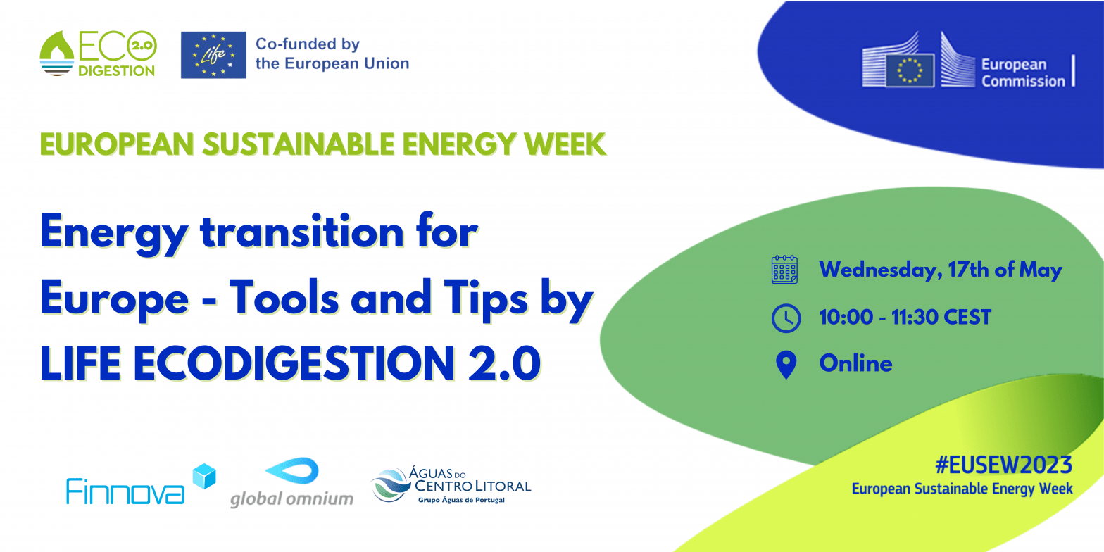 El proyecto LIFE ECODIGESTION 2.0 protagonizará uno de los eventos paralelos de la Semana Europea de la Energía Sostenible