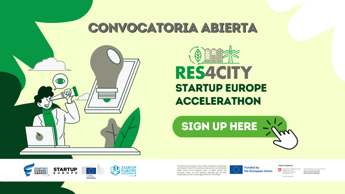 Abierta la convocatoria de Res4CITY Startup Europe Accelerathon para buscar soluciones verdes para ciudades inteligentes