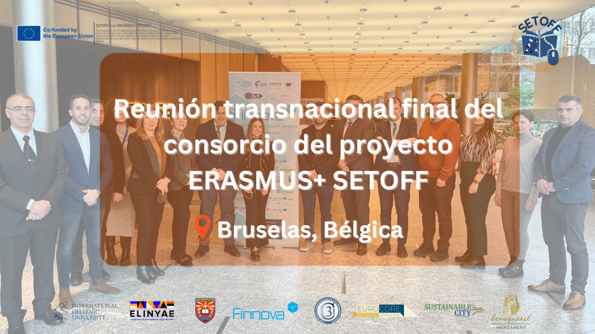 Reunión transnacional final del consorcio del proyecto ERASMUS+ SETOFF en Bruselas, en la sede de la Fundación Finnova