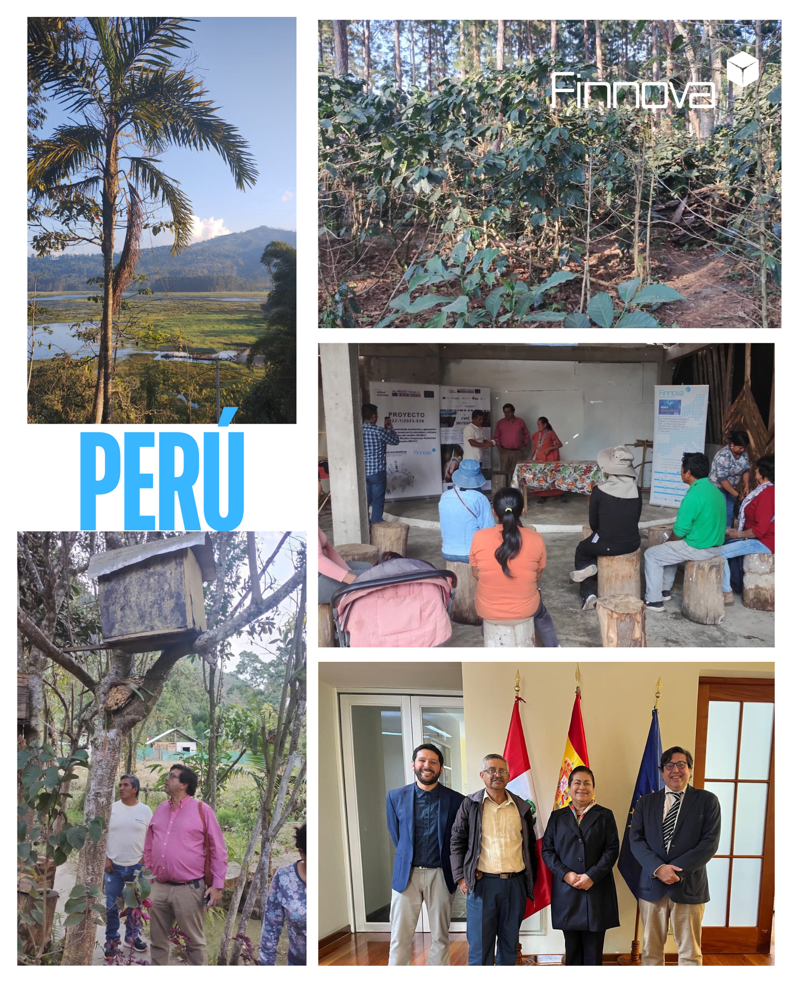 Representantes de Finnova y Desconcentro visitan las zonas cafetaleras de Villa Rica, en Perú