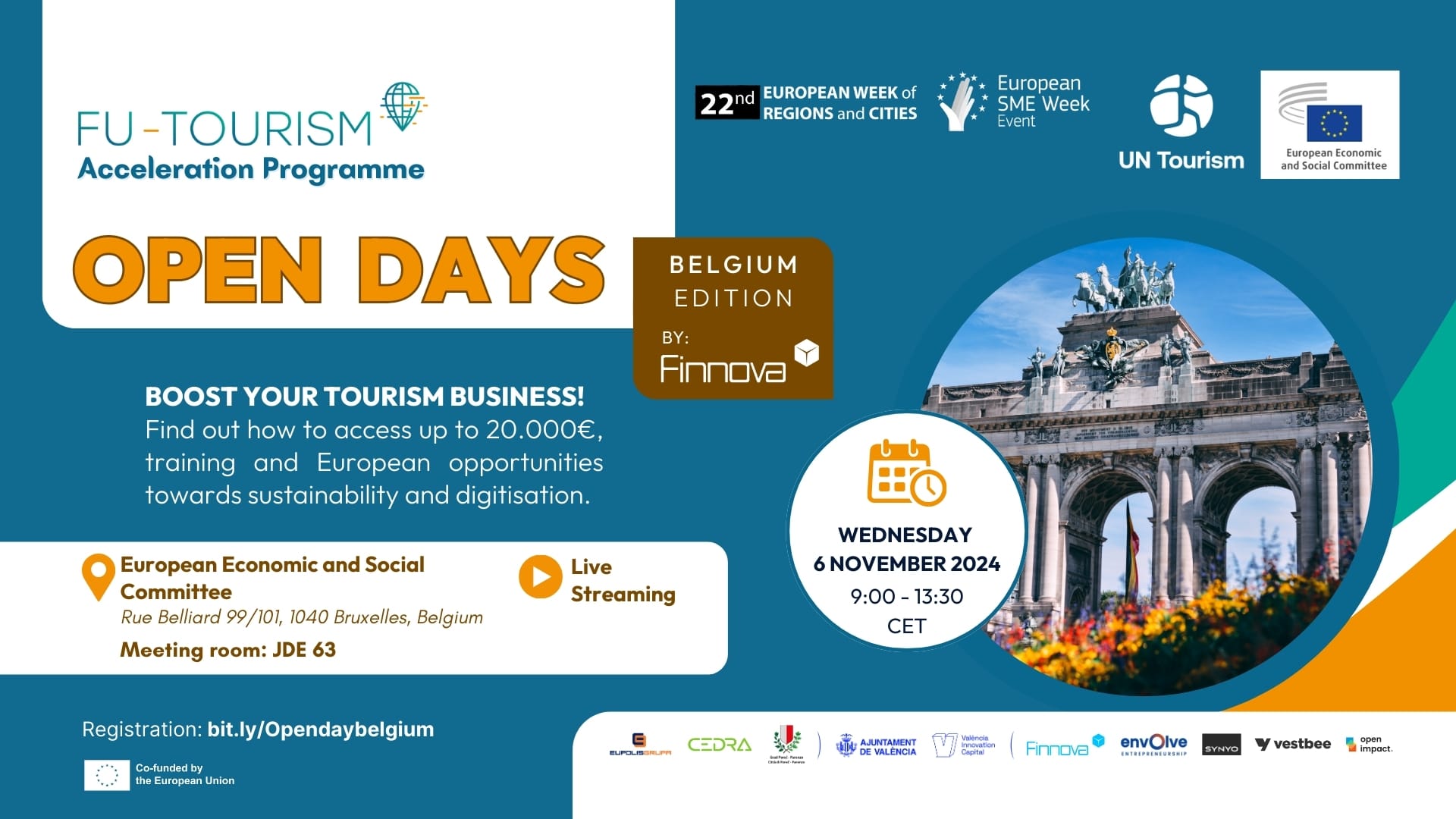 BRUSELAS ACOGE EL FU-TOURISM OPEN DAY: OPORTUNIDADES DE FINANCIACIÓN Y ALIANZAS ESTRATÉGICAS PARA LAS PYMES TURÍSTICAS BELGAS Y EUROPEAS