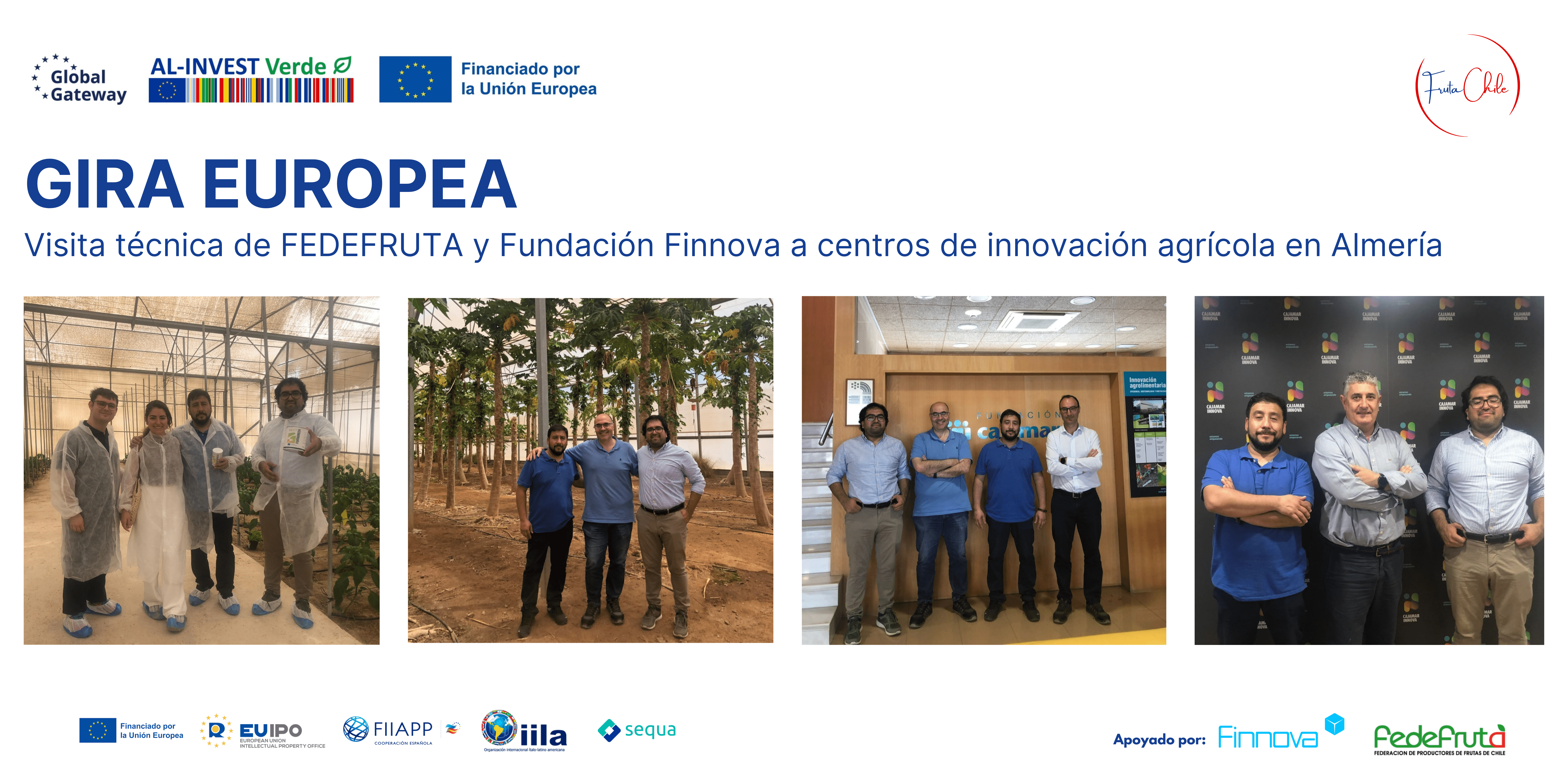 La delegación de FEDEFRUTA y la Fundación Finnova visitan centros de innovación agrícola en Almería en el marco del proyecto AL-INVEST Fruta Chile