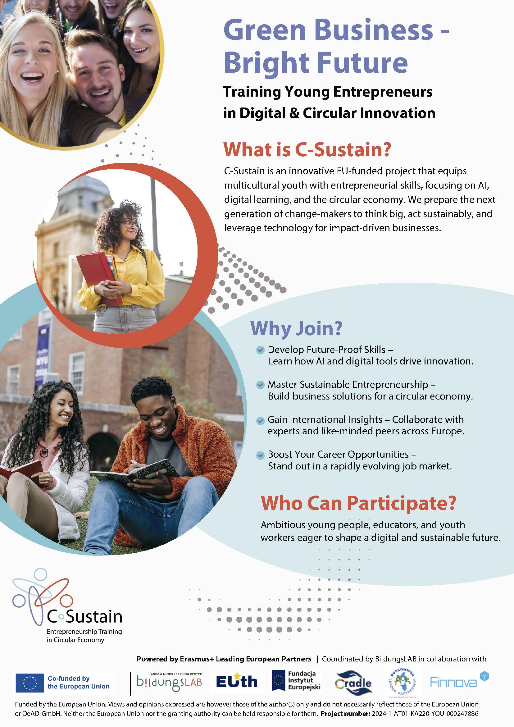 🌱 Green Business – Bright Future: C-SUSTAIN fosters digital and sustainable youth entrepreneurship from Europe