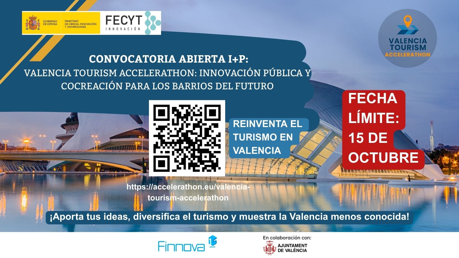 El Valencia Tourism Accelerathon afronta sus últimos días de inscripción para la convocatoria abierta I+P centrada en el turismo sostenible e inclusivo en la ciudad de Valencia