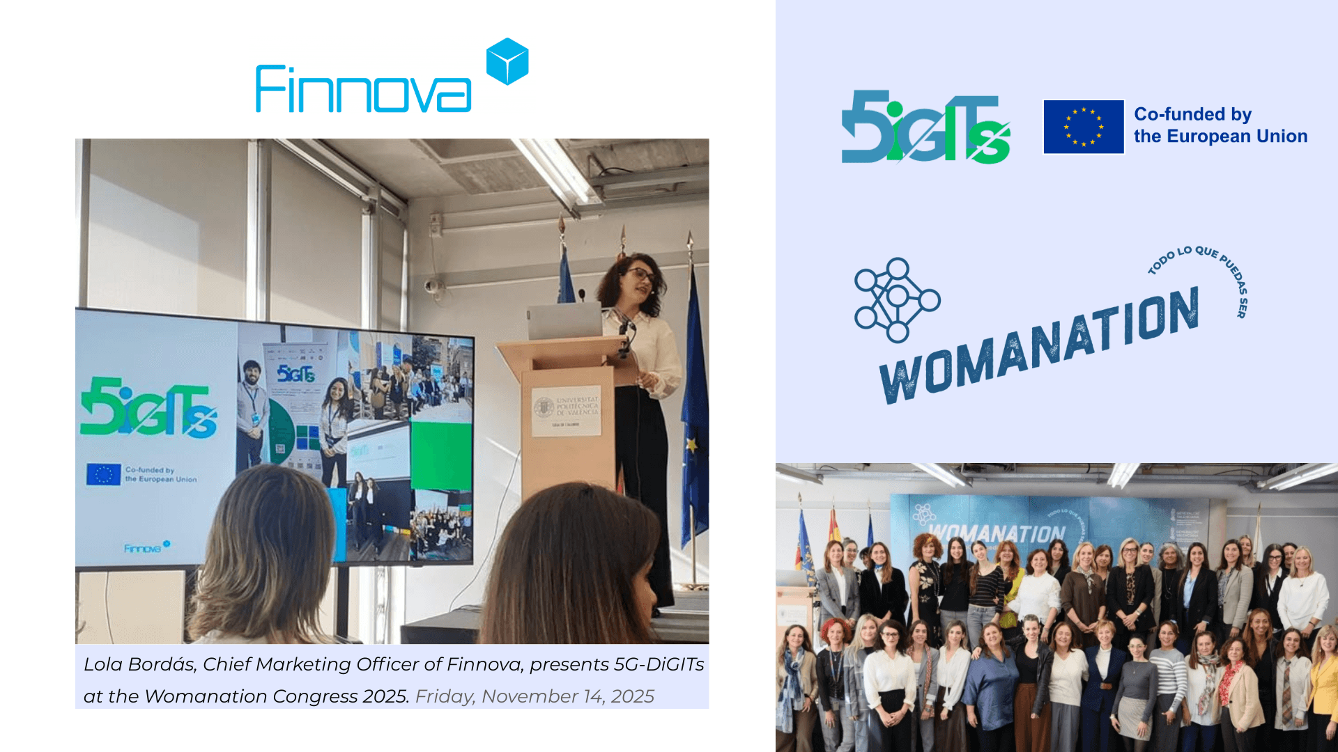 Finnova presents the European 5G-DiGITs project at Womanation to promote female talent in digital transformation