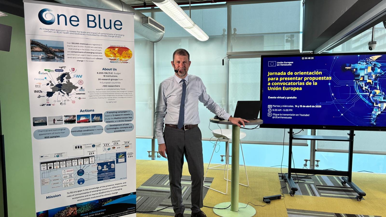 ONE-BLUE se presentó en las Jornadas de Orientación de la UE en Venezuela como un proyecto de Horizonte Europa